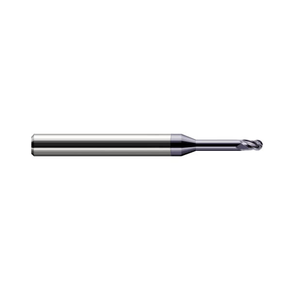 Miniature End Mill - Ball - Long Reach, Stub Flute